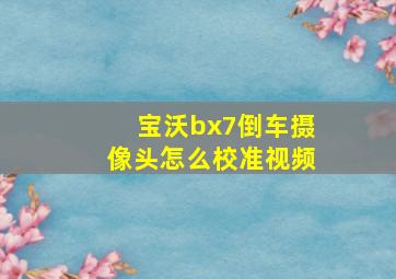 宝沃bx7倒车摄像头怎么校准视频