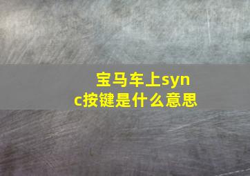 宝马车上sync按键是什么意思