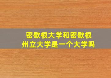 密歇根大学和密歇根州立大学是一个大学吗