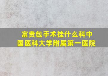 富贵包手术挂什么科中国医科大学附属第一医院