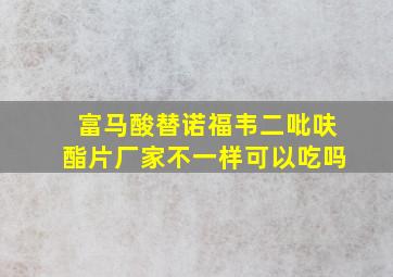 富马酸替诺福韦二吡呋酯片厂家不一样可以吃吗