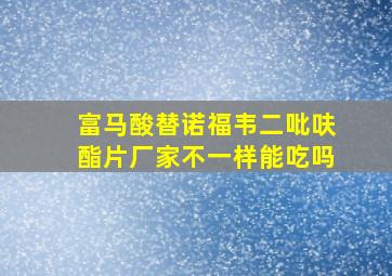 富马酸替诺福韦二吡呋酯片厂家不一样能吃吗