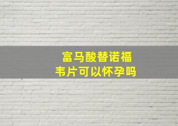 富马酸替诺福韦片可以怀孕吗