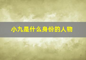 小九是什么身份的人物