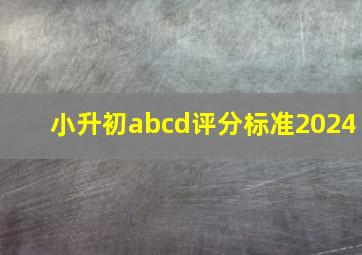 小升初abcd评分标准2024