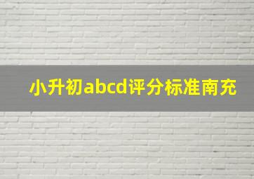 小升初abcd评分标准南充