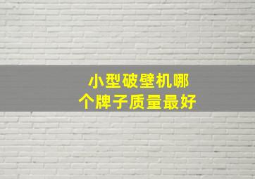 小型破壁机哪个牌子质量最好