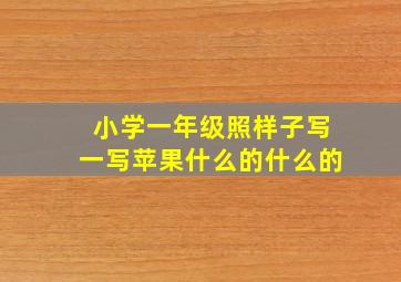 小学一年级照样子写一写苹果什么的什么的