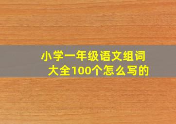 小学一年级语文组词大全100个怎么写的