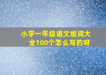 小学一年级语文组词大全100个怎么写的呀