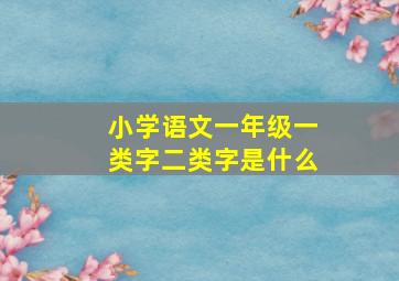 小学语文一年级一类字二类字是什么