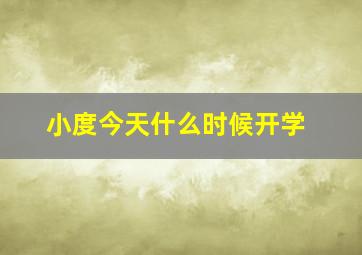 小度今天什么时候开学