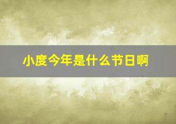 小度今年是什么节日啊