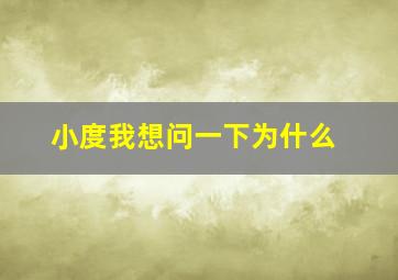 小度我想问一下为什么