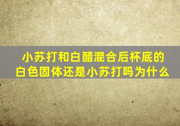 小苏打和白醋混合后杯底的白色固体还是小苏打吗为什么