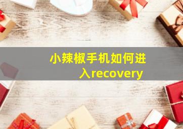 小辣椒手机如何进入recovery