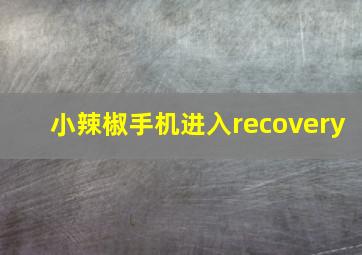 小辣椒手机进入recovery