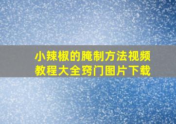 小辣椒的腌制方法视频教程大全窍门图片下载