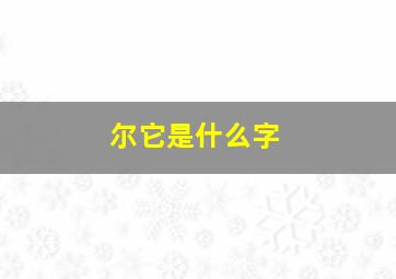 尔它是什么字