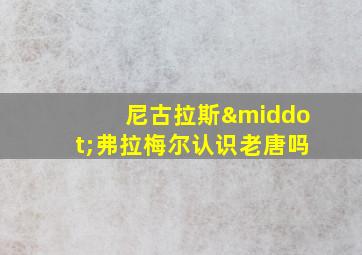 尼古拉斯·弗拉梅尔认识老唐吗