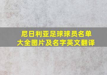 尼日利亚足球球员名单大全图片及名字英文翻译