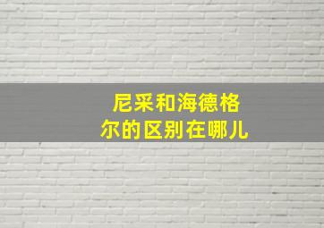 尼采和海德格尔的区别在哪儿