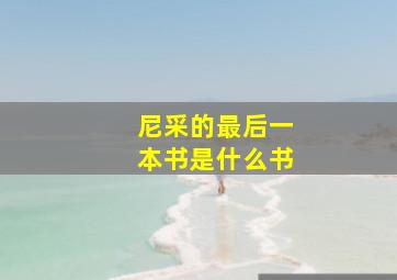 尼采的最后一本书是什么书