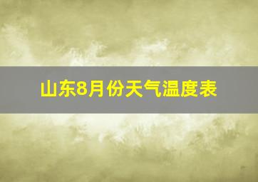 山东8月份天气温度表