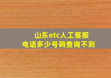 山东etc人工客服电话多少号码查询不到