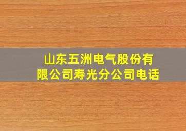 山东五洲电气股份有限公司寿光分公司电话