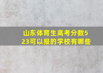 山东体育生高考分数523可以报的学校有哪些