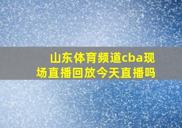 山东体育频道cba现场直播回放今天直播吗