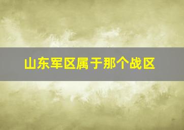 山东军区属于那个战区