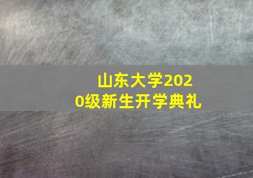 山东大学2020级新生开学典礼