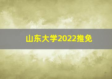 山东大学2022推免