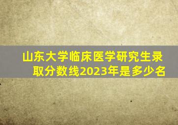 山东大学临床医学研究生录取分数线2023年是多少名