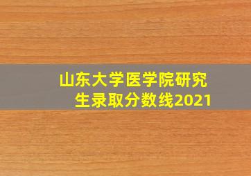 山东大学医学院研究生录取分数线2021