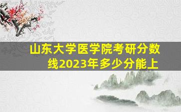 山东大学医学院考研分数线2023年多少分能上