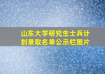 山东大学研究生士兵计划录取名单公示栏图片