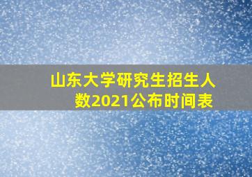 山东大学研究生招生人数2021公布时间表