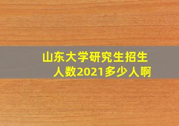 山东大学研究生招生人数2021多少人啊