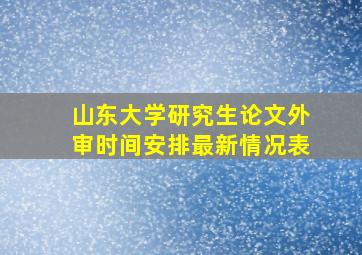 山东大学研究生论文外审时间安排最新情况表