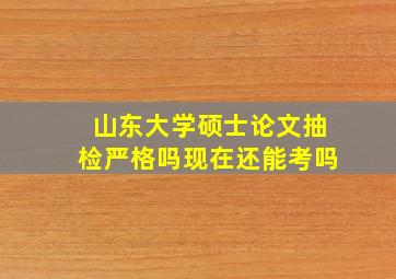 山东大学硕士论文抽检严格吗现在还能考吗