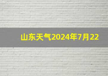 山东天气2024年7月22