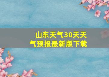 山东天气30天天气预报最新版下载