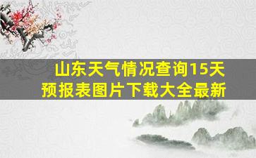 山东天气情况查询15天预报表图片下载大全最新