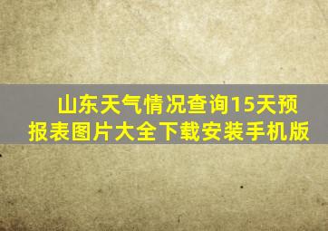 山东天气情况查询15天预报表图片大全下载安装手机版