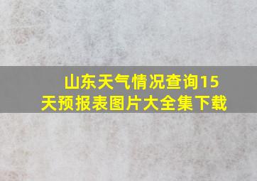 山东天气情况查询15天预报表图片大全集下载