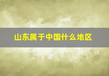 山东属于中国什么地区