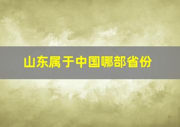 山东属于中国哪部省份